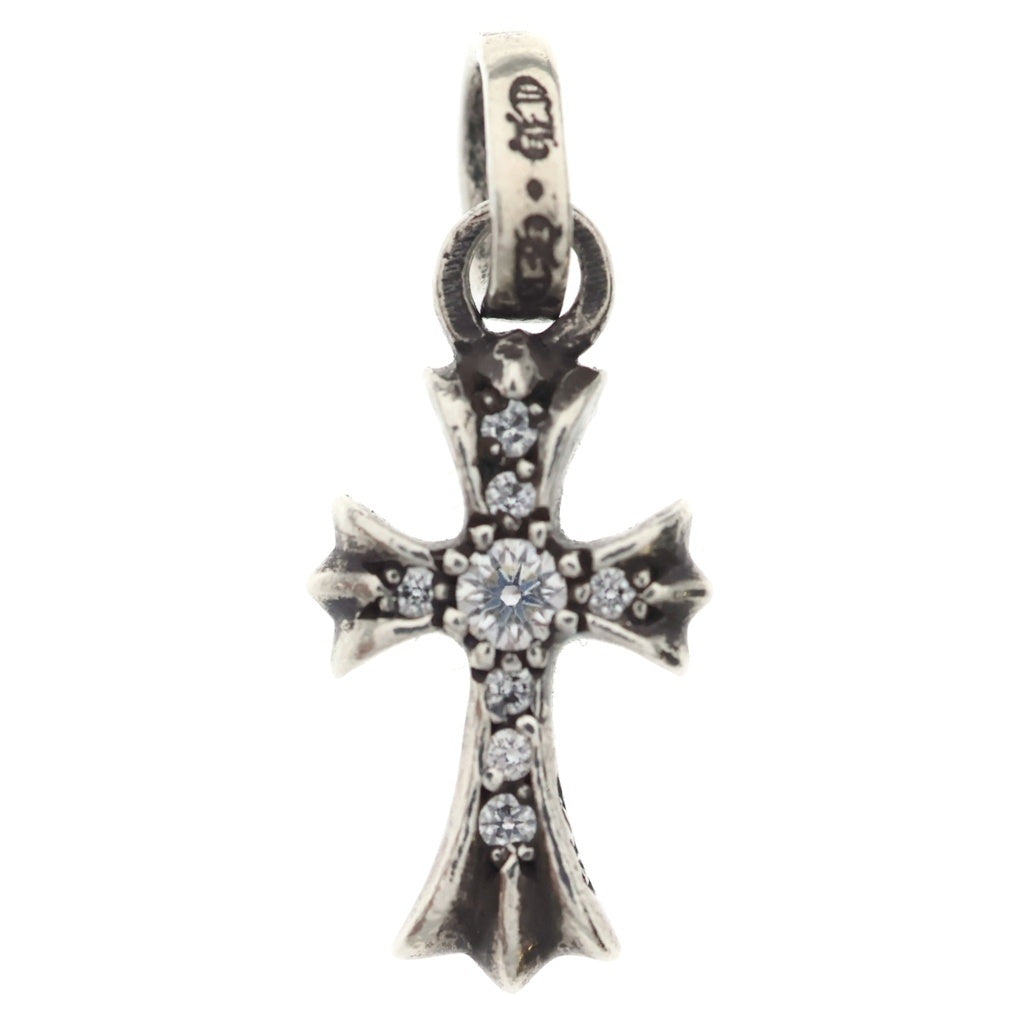 CHROME HEARTS(クロムハーツ) CRS BBYFAT P DMND ベイビーファットクロス ペンダント トップ パヴェダイヤ SV925 シルバー