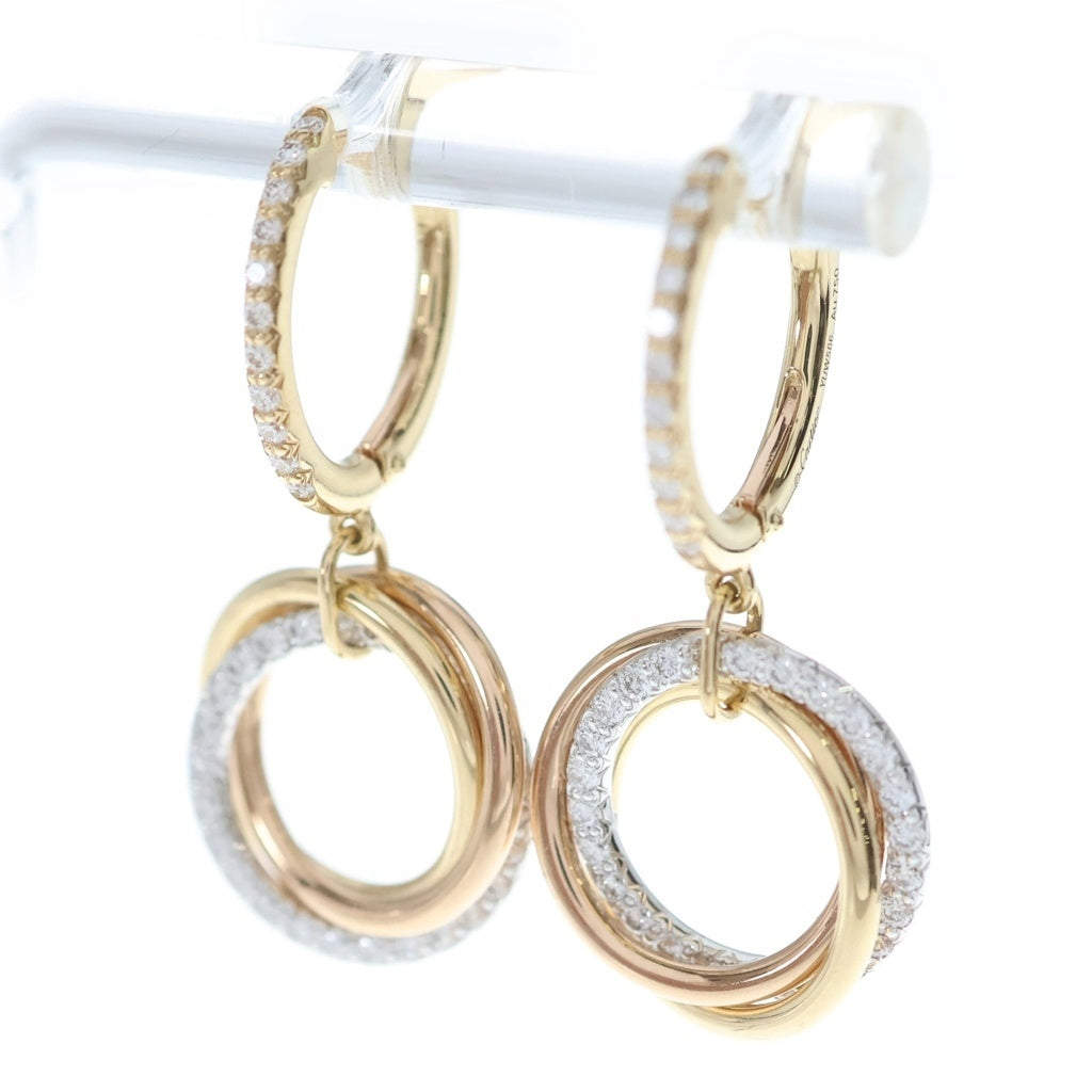 Cartier(カルティエ) トリニティ ピアス セミパヴェダイヤ YG×PG×WG 750 レディース