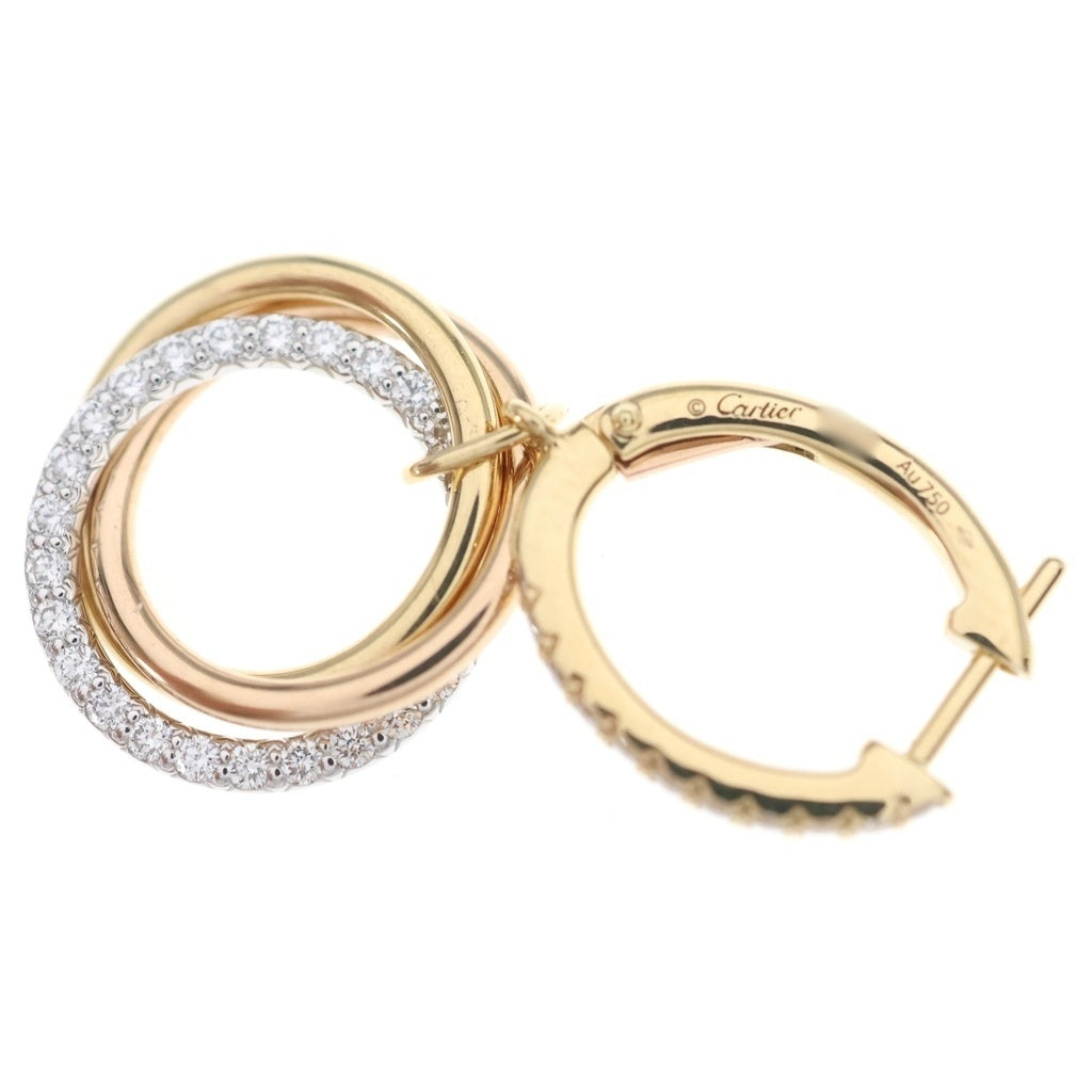 Cartier(カルティエ) トリニティ ピアス セミパヴェダイヤ YG×PG×WG 750 レディース