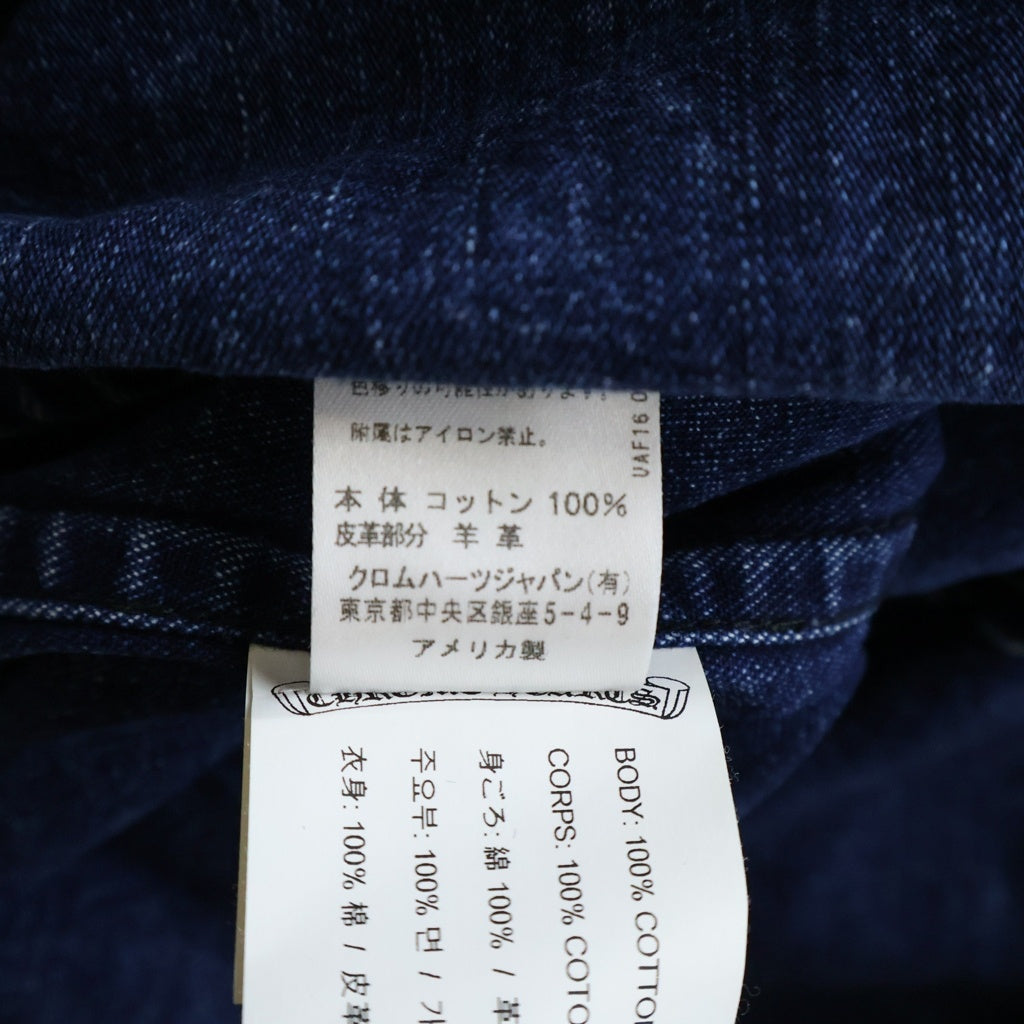 CHROME HEARTS(クロムハーツ) DENIM WESTERN クロスボールボタン 袖裾レザークロスパッチ デニムウエスタン長袖シャツ ブルー