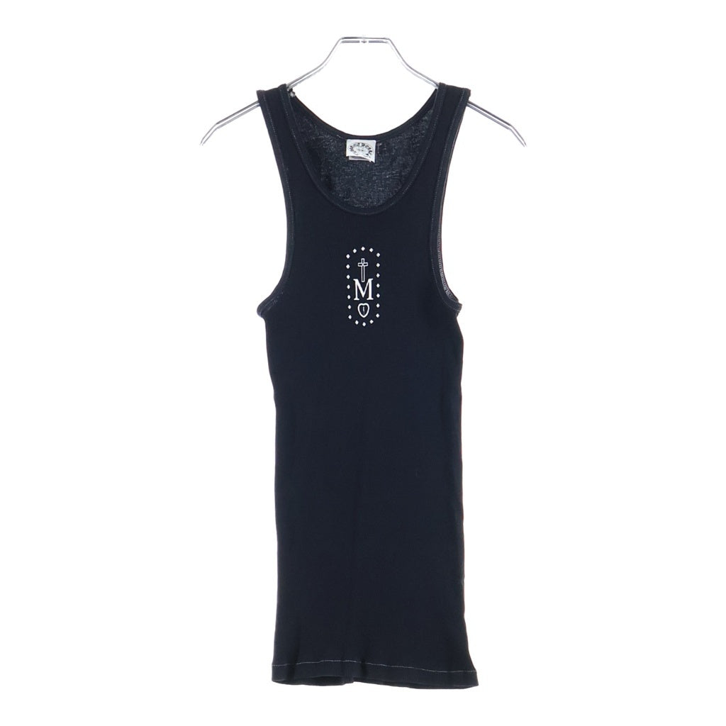 CHROME HEARTS(クロムハーツ) メイプルソーププリント リブタンクトップ ブラック コットン