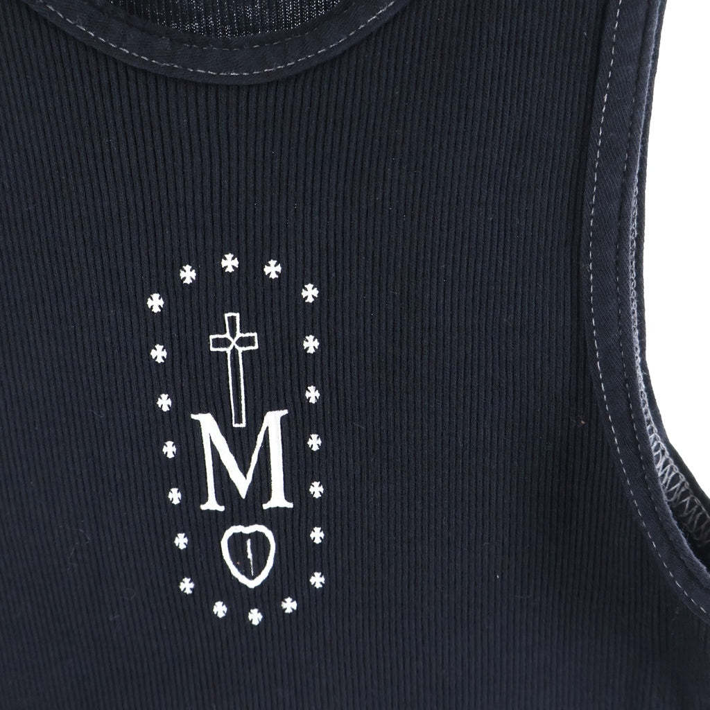 CHROME HEARTS(クロムハーツ) メイプルソーププリント リブタンクトップ ブラック コットン