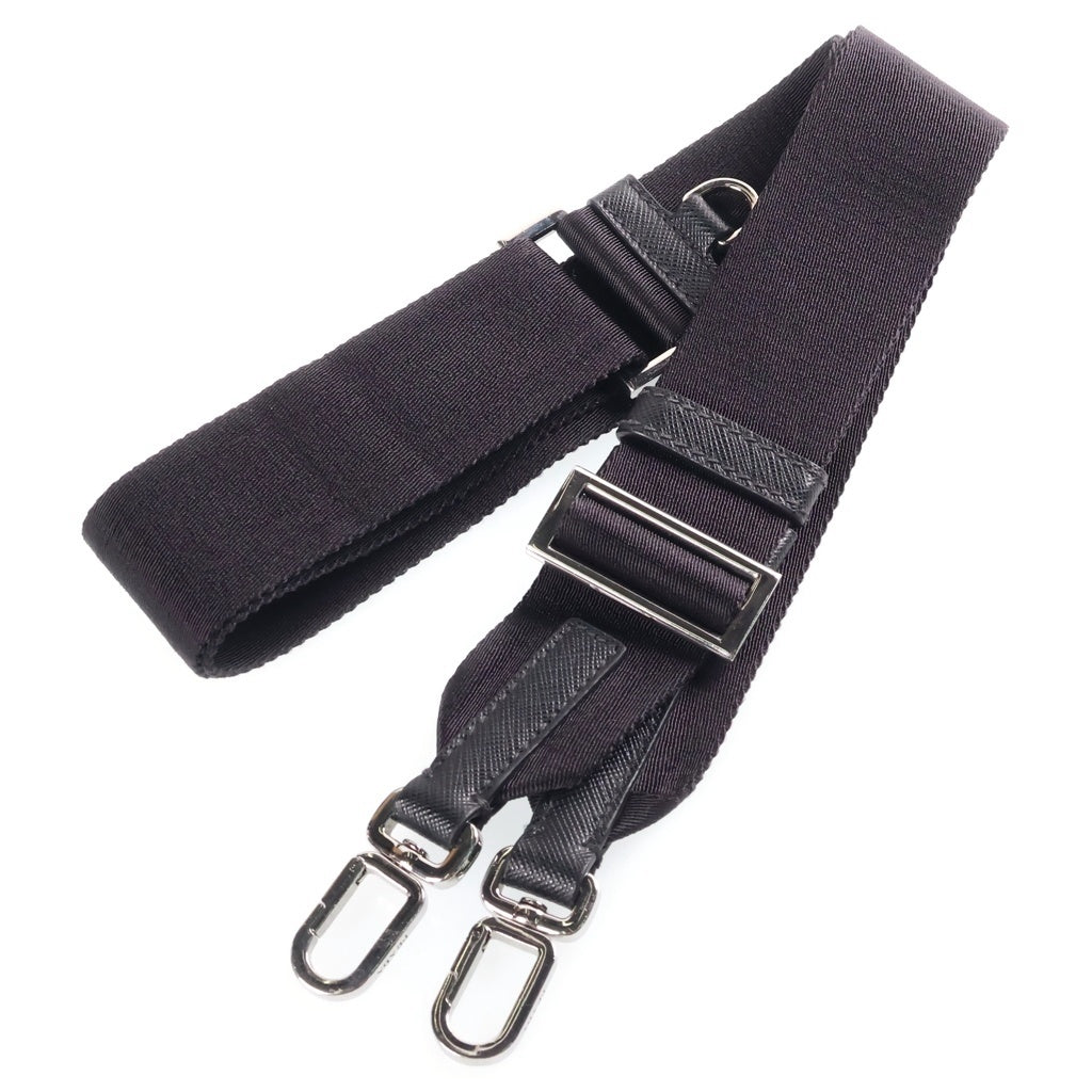 PRADA(プラダ) ブリック サフィアーノレザー トライアングルロゴプレート 2WAY ハンド ショルダーバッグ シルバー金具 ブラック 2VH069 レディース