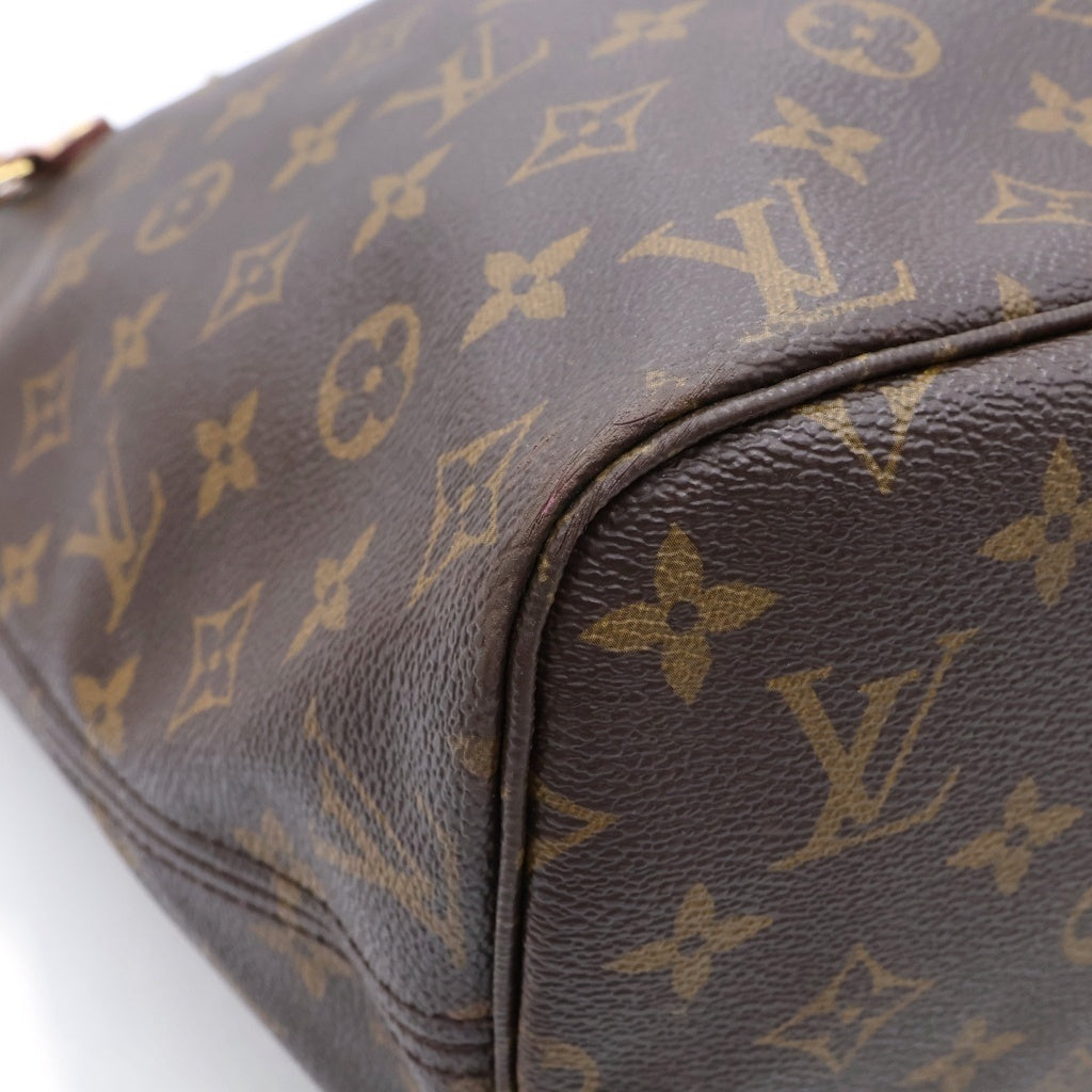 LOUIS VUITTON(ルイヴィトン) モノグラム ネヴァーフルMM 新型 トートバッグ ハンドバッグ ブラウン レザー×PVC M41178 ゴールド金具 レディース