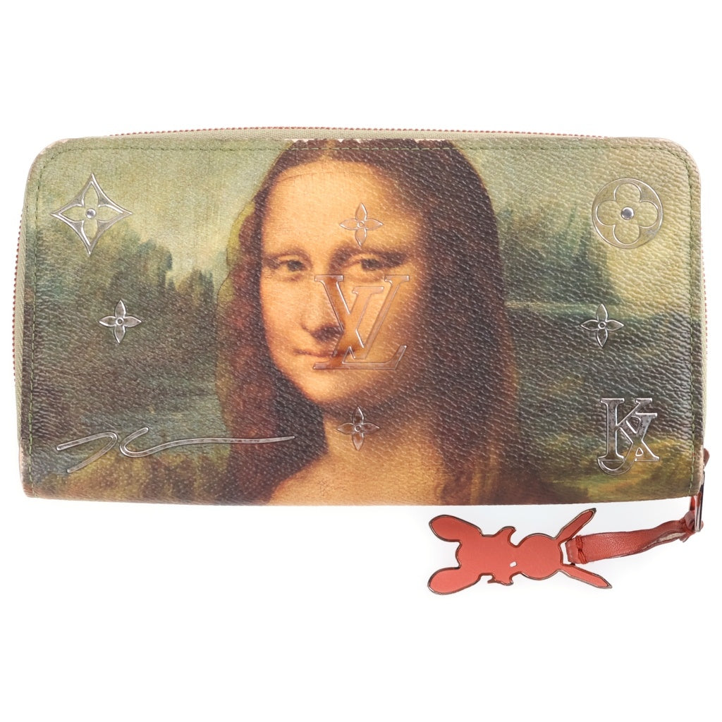 LOUIS VUITTON(ルイヴィトン) ×ジェフクーンズ モノグラムセルティ マスターズコレクション モナリザ ジッピーウォレット PVC レザー ラウンドファスナー長財布 カーキ系 M64606 SP2167