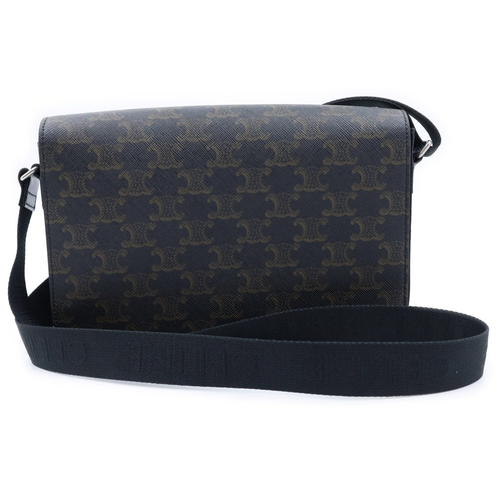 CELINE(セリーヌ) トリオンフ ショルダーバッグ PVC×レザー ブラウン×ブラック PVCレザー レディース