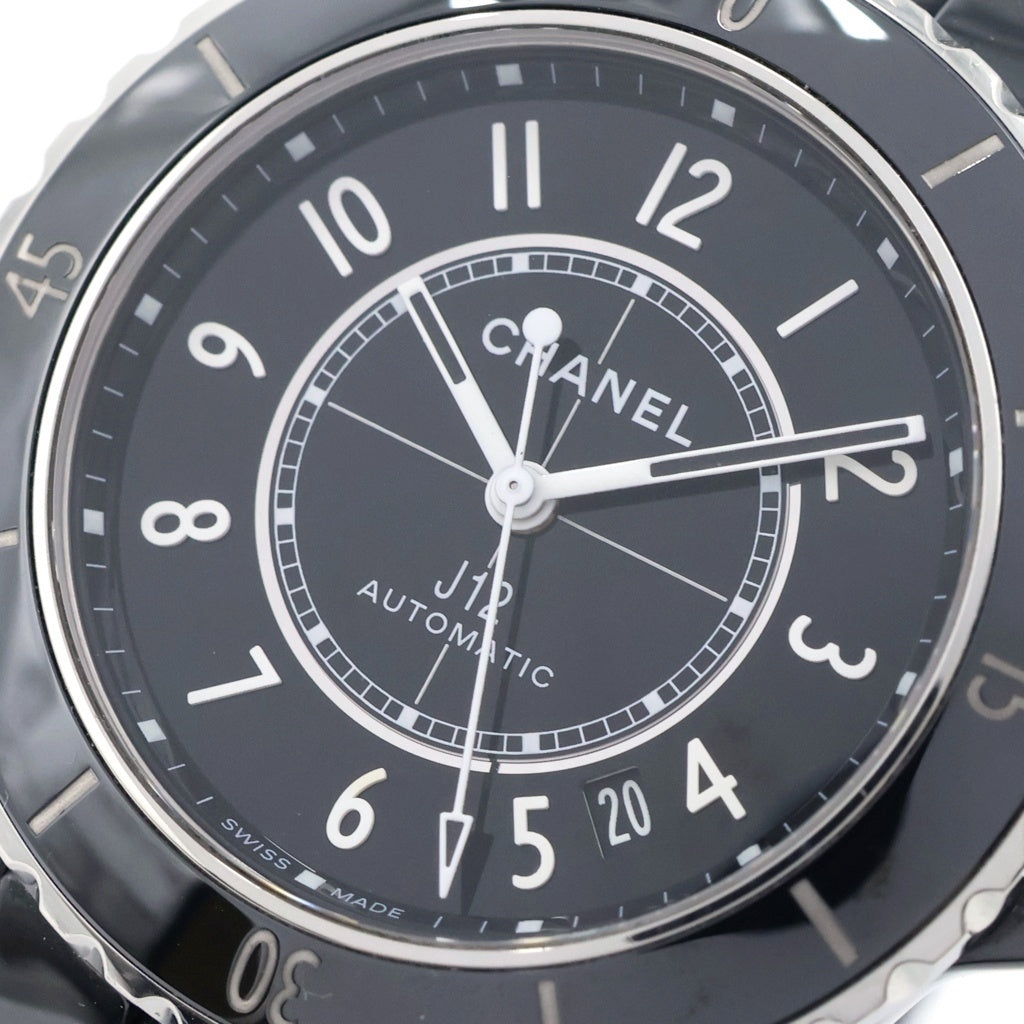 CHANEL(シャネル) J12 黒文字盤 裏スケ デイト CE×SS/AT ブラックセラミック オートマ 自動巻き 腕時計 H5697 レディース