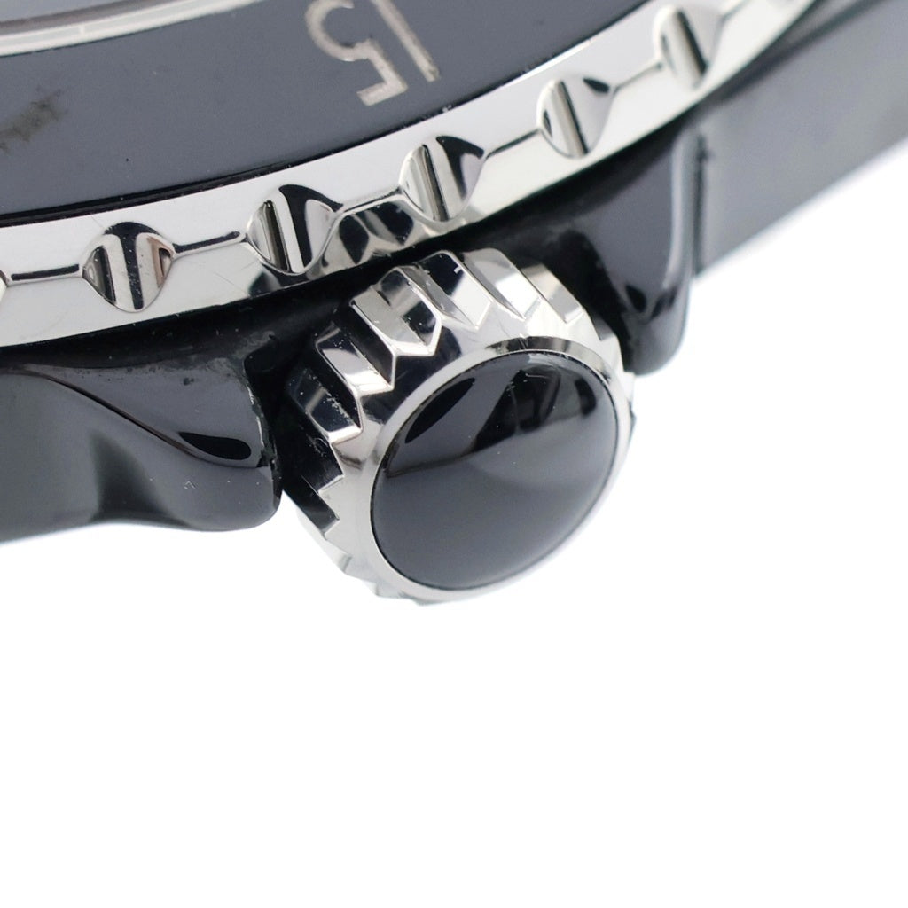CHANEL(シャネル) J12 黒文字盤 裏スケ デイト CE×SS/AT ブラックセラミック オートマ 自動巻き 腕時計 H5697 レディース
