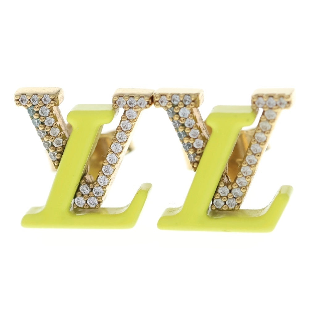 LOUIS VUITTON(ルイヴィトン) ブックル ドレイユ LVアイコニック GP×ラインストーン ピアス ゴールド×イエロー M01248 レディース