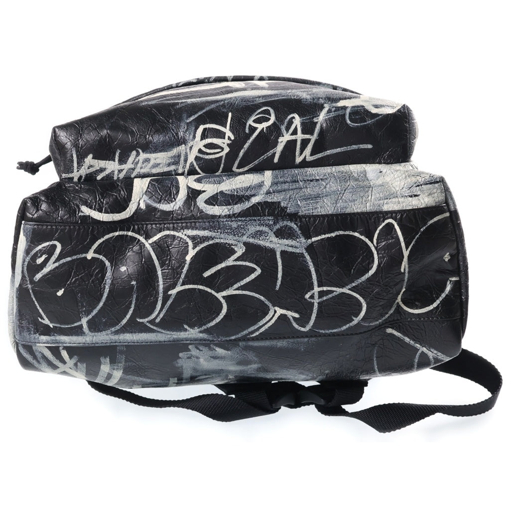 BALENCIAGA(バレンシアガ) エクスプローラー グラフィティ バックパック リュック ブラック×ホワイト レザー 503221