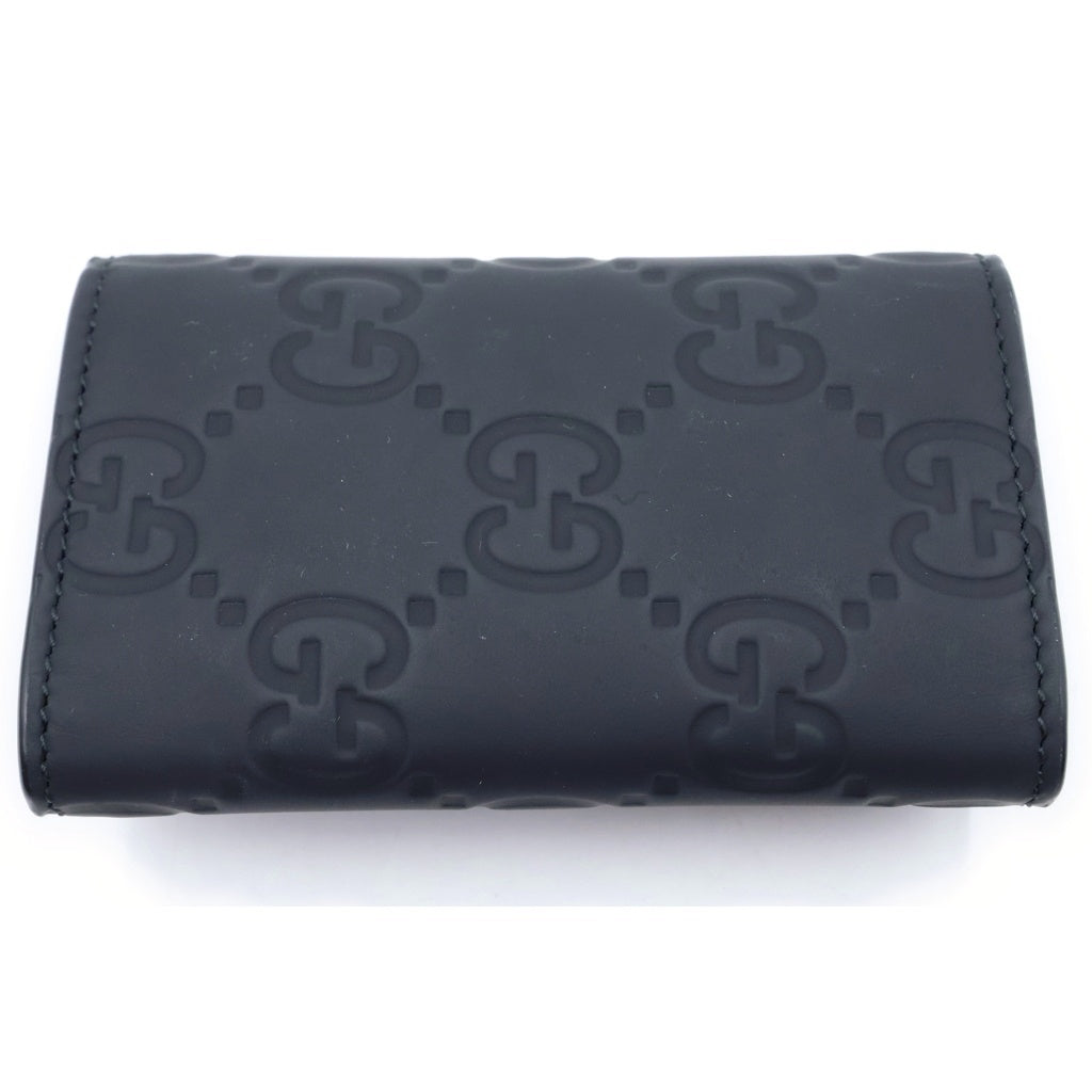 GUCCI(グッチ) ラバーエフェクト キーケース キーホルダー ブラック ラバー 771312 ブラック金具 レディース