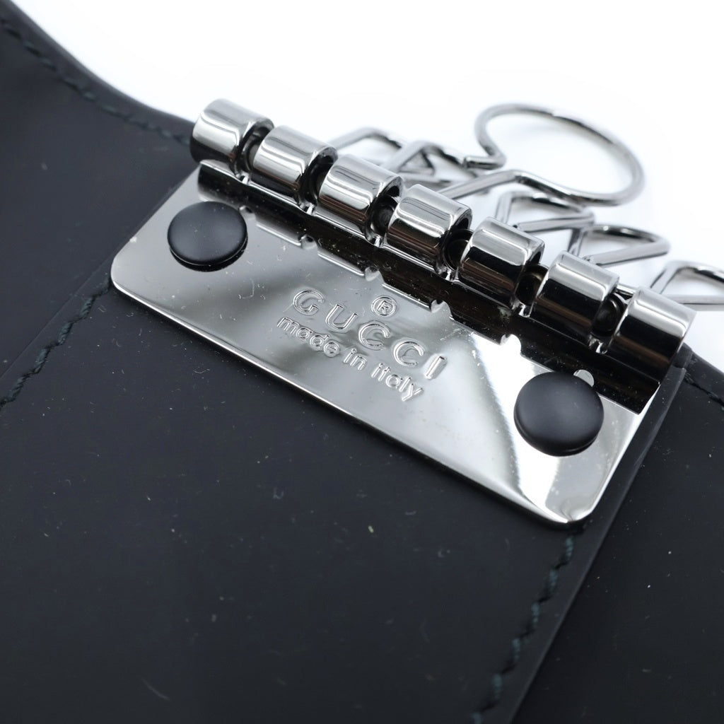 GUCCI(グッチ) ラバーエフェクト キーケース キーホルダー ブラック ラバー 771312 ブラック金具 レディース