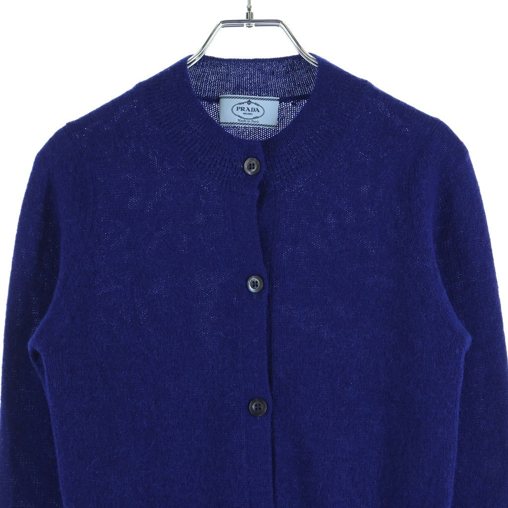 PRADA(プラダ) アルパカ ニット 長袖 カーディガン #38 ブルー #M ネイビー レディース