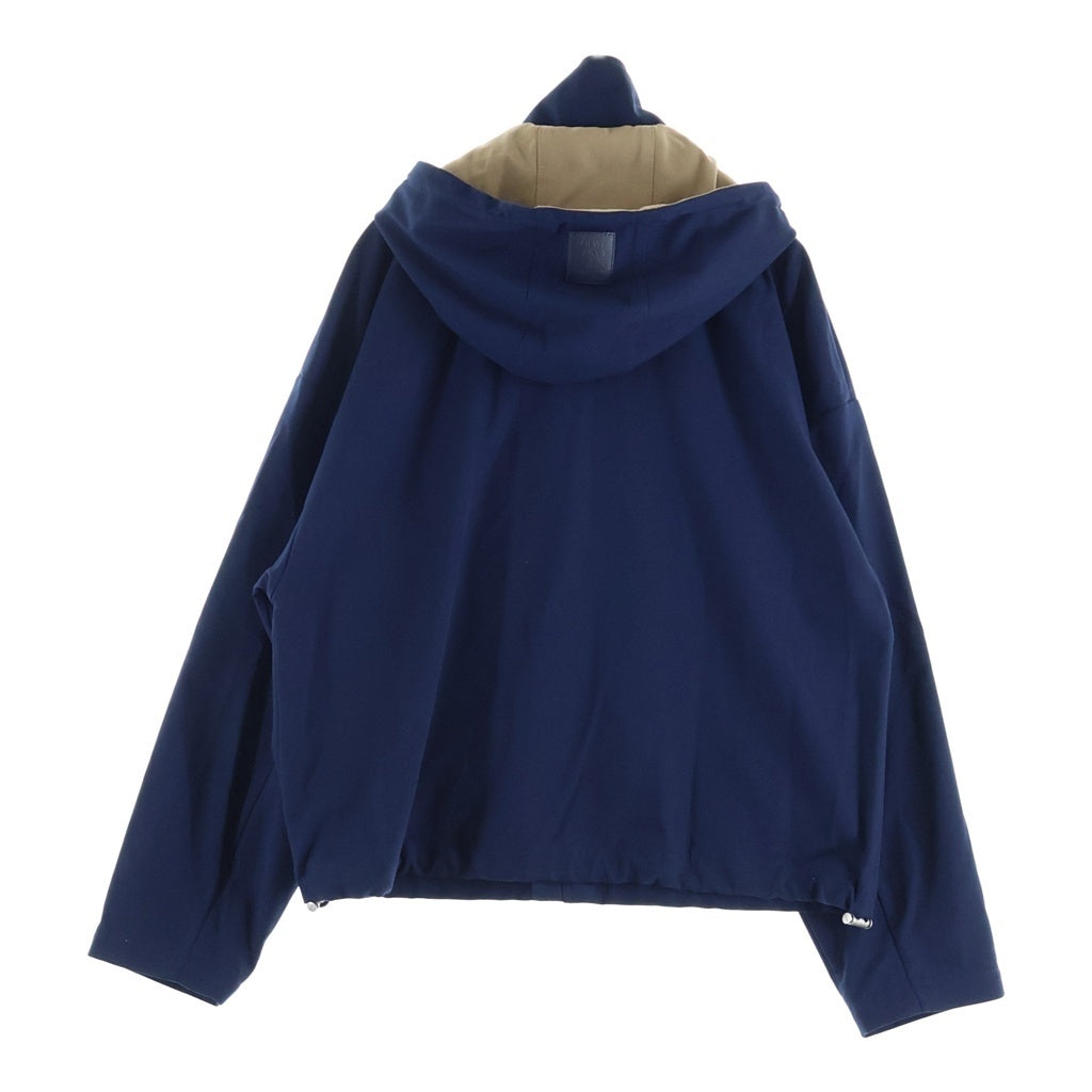 LOEWE(ロエベ) アナグラム コットン フーデッドジャケット ブルゾン アウター #44 ネイビー