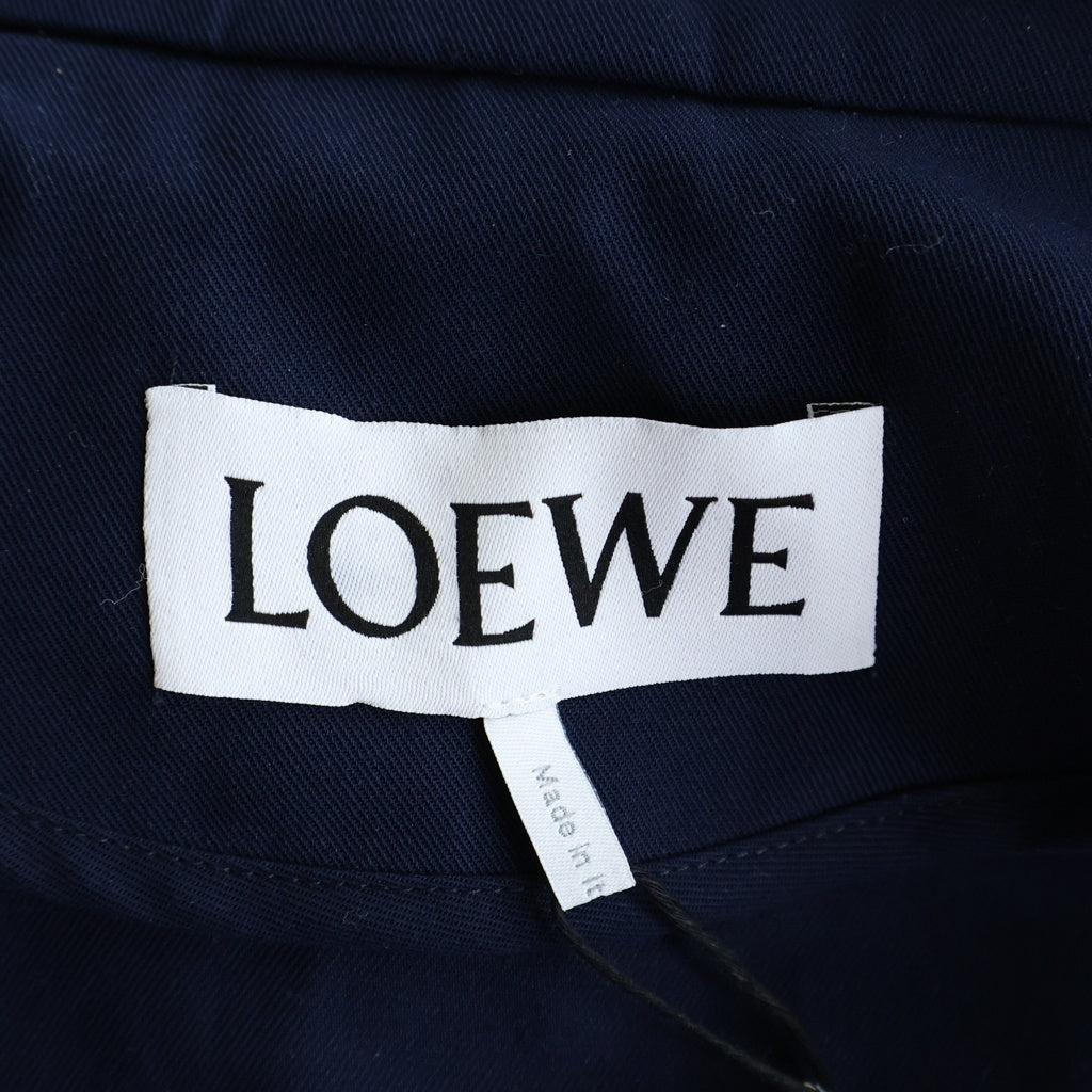 LOEWE(ロエベ) アナグラム コットン フーデッドジャケット ブルゾン アウター #44 ネイビー