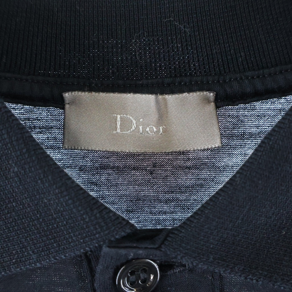 Christian Dior(クリスチャンディオール) 08SS クリス期 BEE刺繍 半袖ポロシャツ カットソー コットン イタリア製 ブラック 8E3363700039 レディース