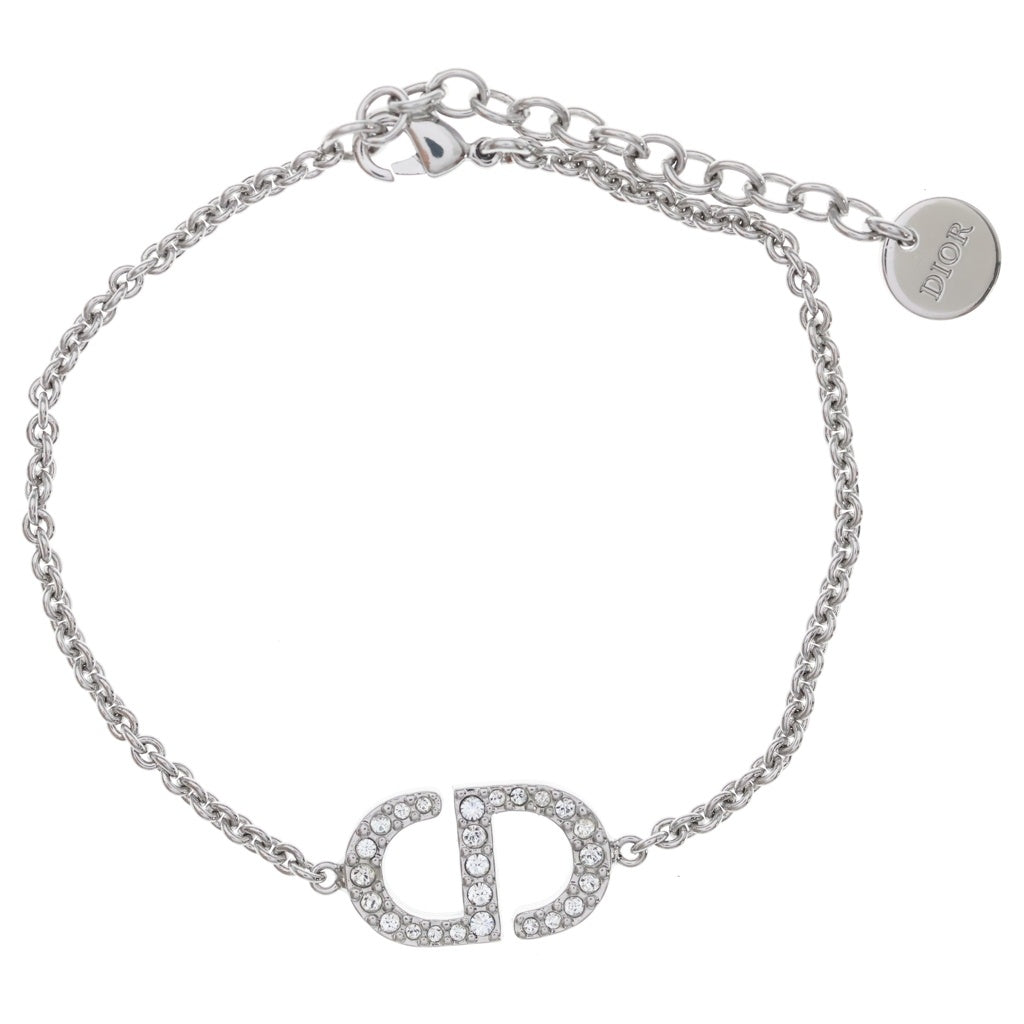 Christian Dior(クリスチャンディオール) Petit CD ブレスレット メタル シルバー ラインストーン レディース