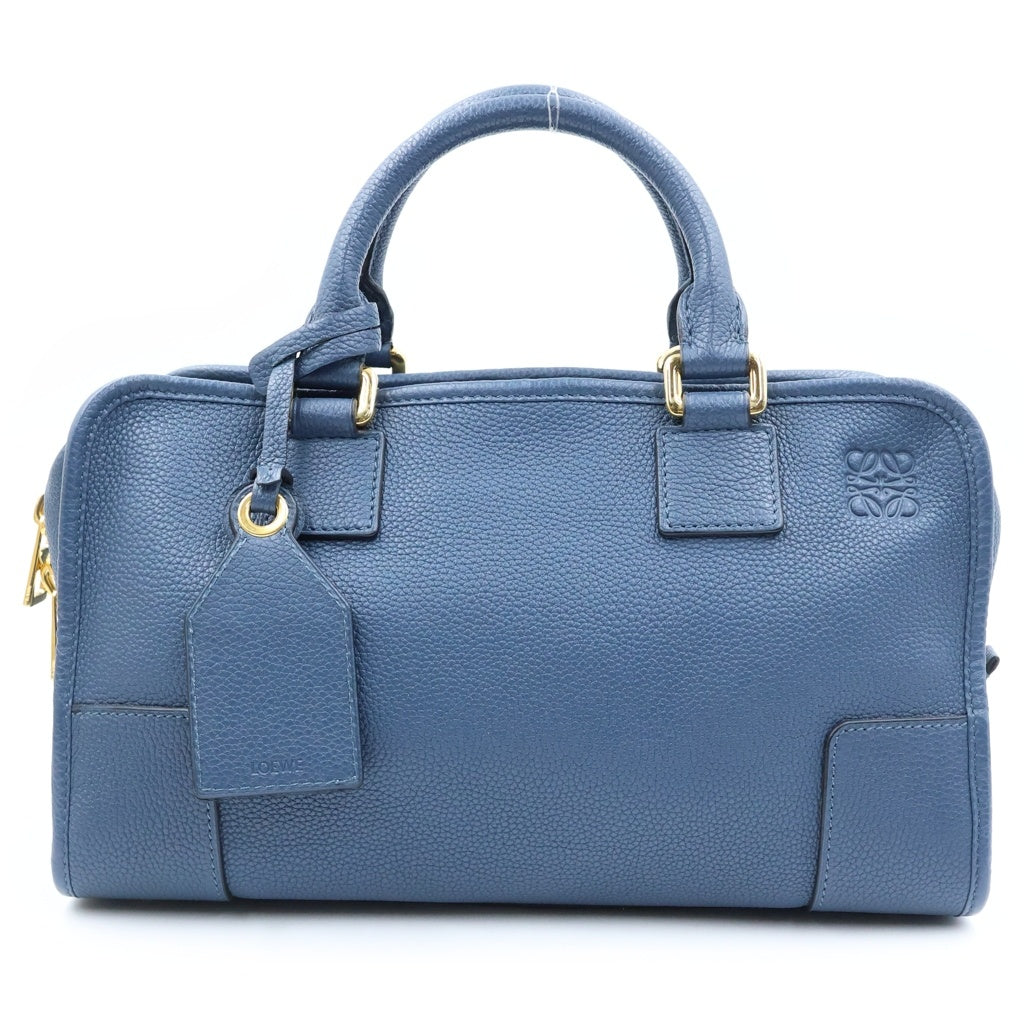 LOEWE(ロエベ) アマソナ28 2WAYハンドバッグ ショルダーバッグ ボストンバッグ ネイビー レザー ゴールド金具 レディース
