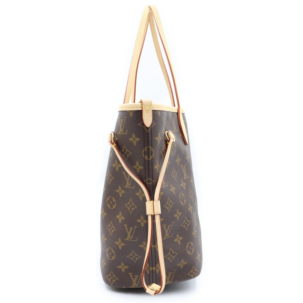 LOUIS VUITTON(ルイヴィトン) モノグラムリバーシブル ネヴァーフル・インサイドアウトMM ルージュサリ 2WAYハンドバッグ ショルダーバッグ ブラウン レザー×PVC M12096 ゴールド金具 レディース