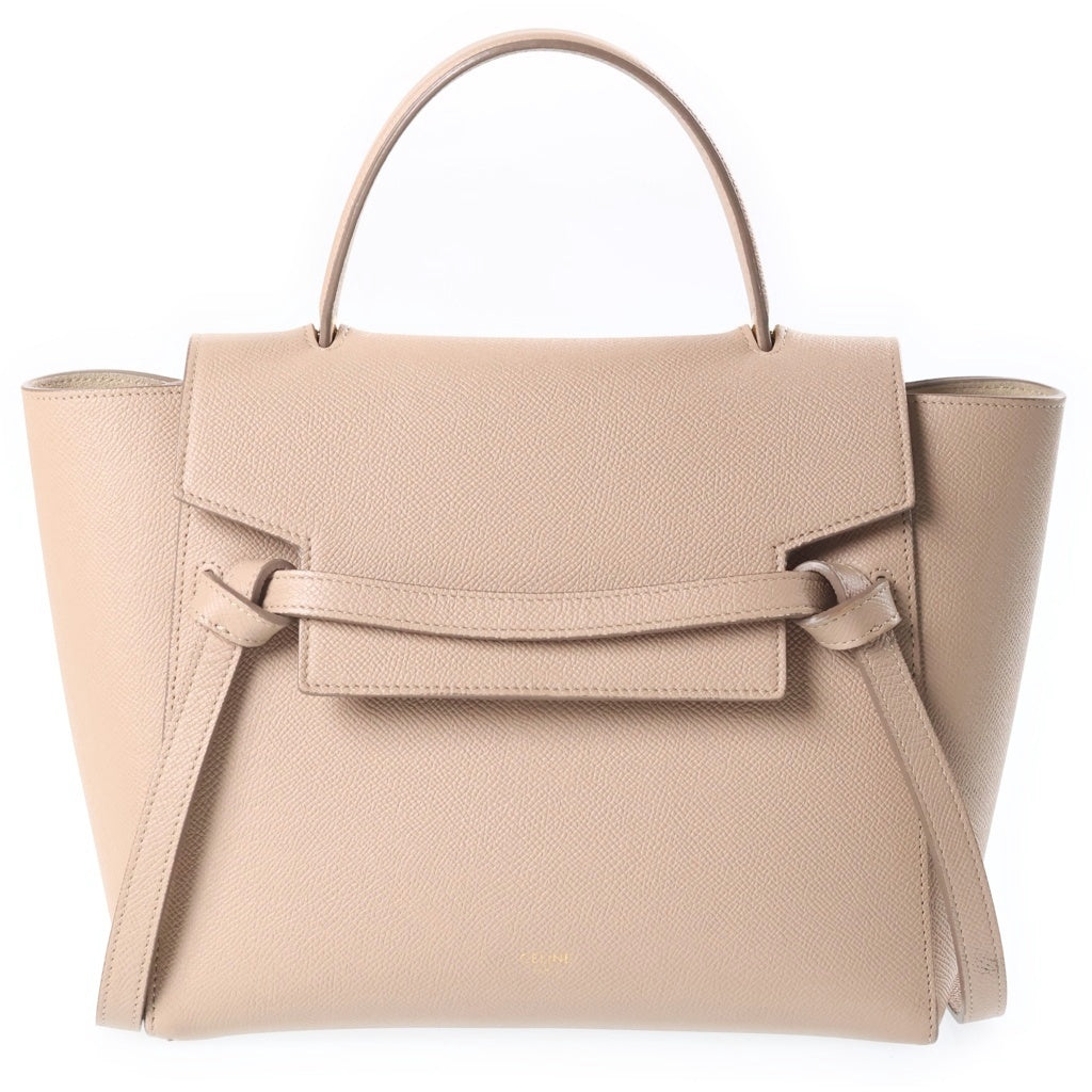 CELINE(セリーヌ) ベルトバッグ マイクロ ショルダーバッグ 2wayバック レザー ベージュ レディース