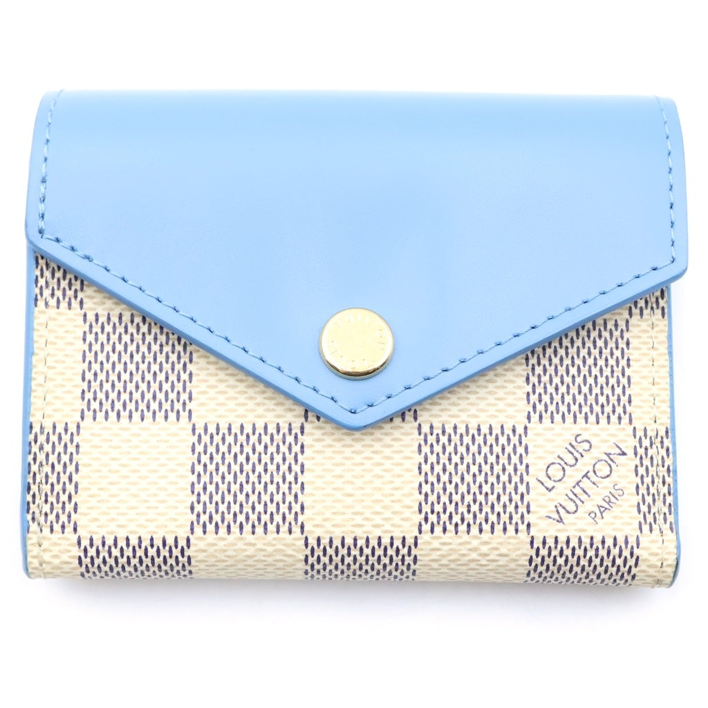 LOUIS VUITTON(ルイヴィトン) ダミエ・アズール ポルトフォイユ・ゾエ コンパクトウォレット 財布 ホワイト×ライトブルー N60219 レディース