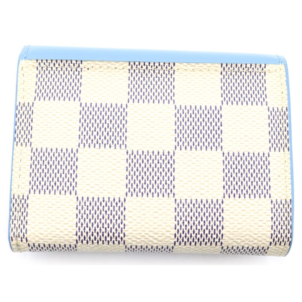 LOUIS VUITTON(ルイヴィトン) ダミエ・アズール ポルトフォイユ・ゾエ コンパクトウォレット 財布 ホワイト×ライトブルー N60219 レディース