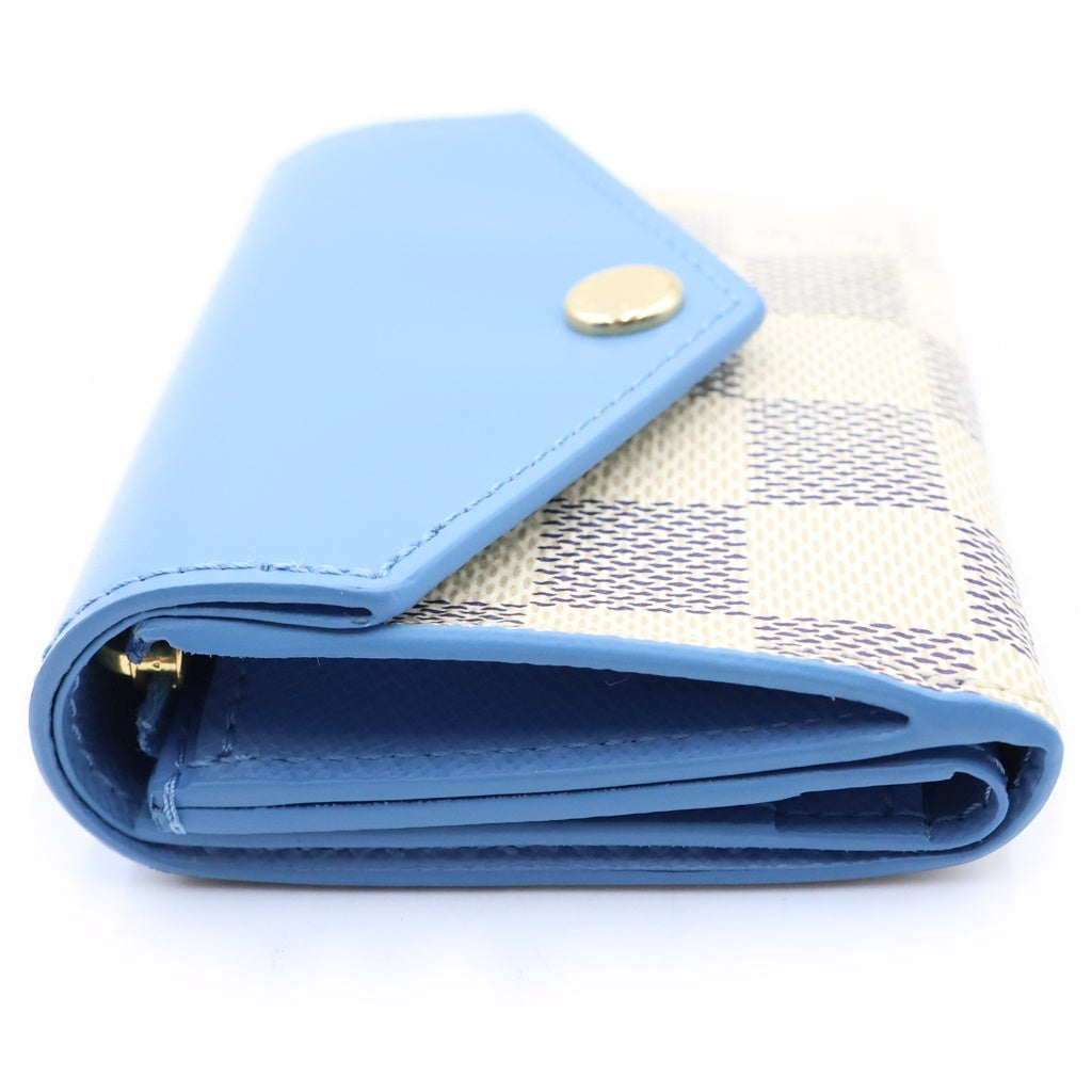 LOUIS VUITTON(ルイヴィトン) ダミエ・アズール ポルトフォイユ・ゾエ コンパクトウォレット 財布 ホワイト×ライトブルー N60219 レディース