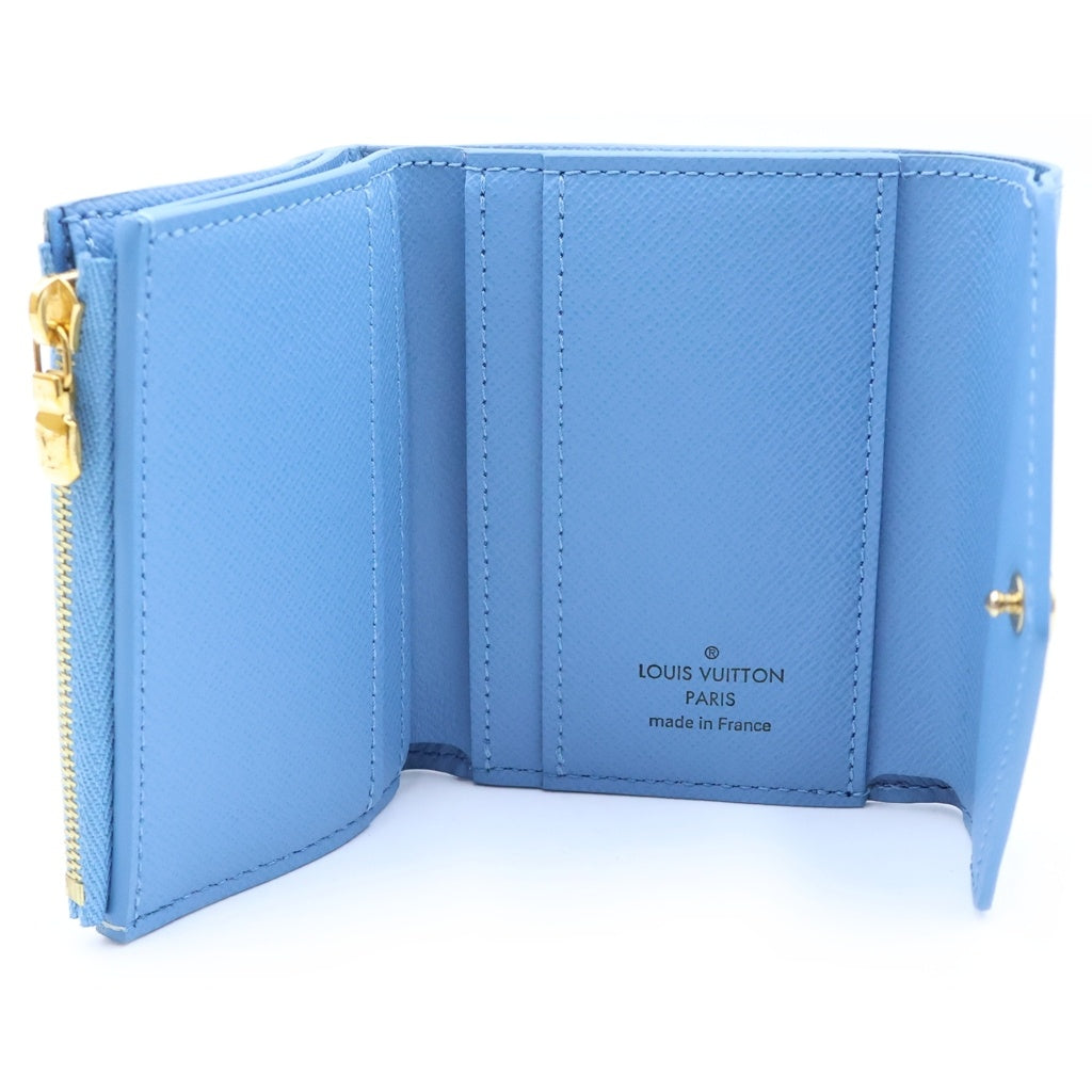 LOUIS VUITTON(ルイヴィトン) ダミエ・アズール ポルトフォイユ・ゾエ コンパクトウォレット 財布 ホワイト×ライトブルー N60219 レディース