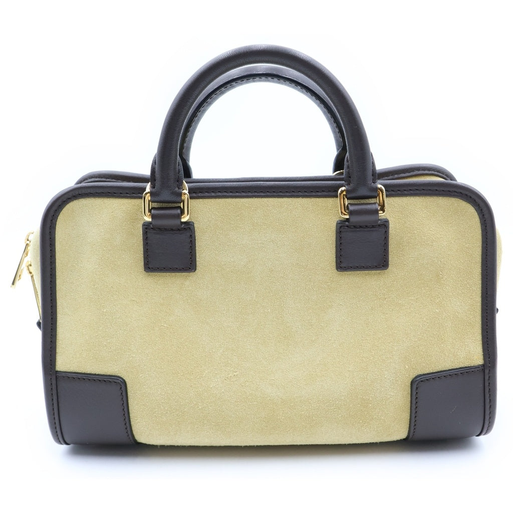 LOEWE(ロエベ) アマソナ23 2wayショルダーバッグ ハンドバッグ ベージュ×ブラウン レザー×スエード ゴールド金具 レディース