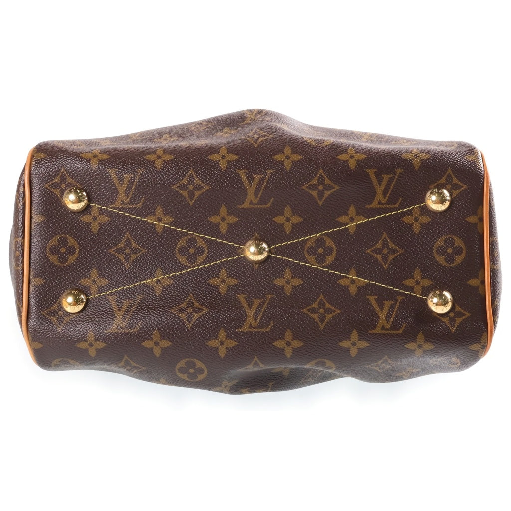 LOUIS VUITTON(ルイヴィトン) モノグラム ティボリPM ハンドバッグ ブラウン レザー×PVC M40143 ゴールド金具 レディース