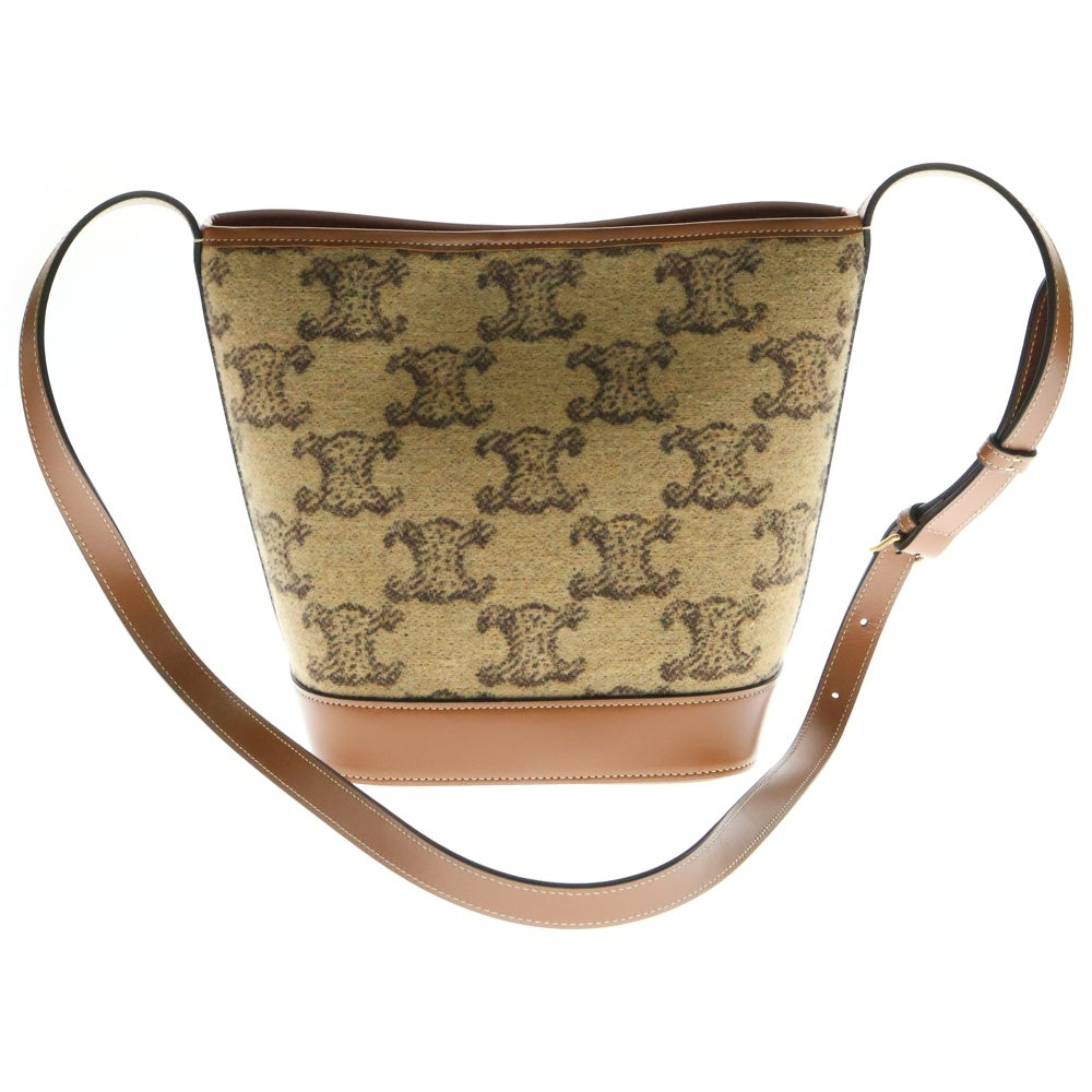 CELINE(セリーヌ) スモール バケット キュイル トリオンフ ショルダーバッグ ブラウン 113782FJU.02CM