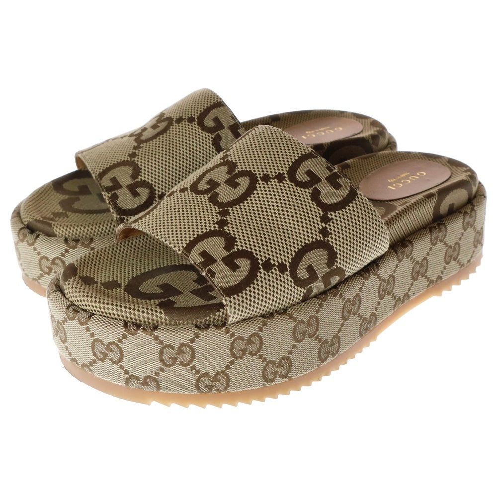 GUCCI(グッチ) プラットフォーム スライド サンダル ブラウン 623212 サイズ38