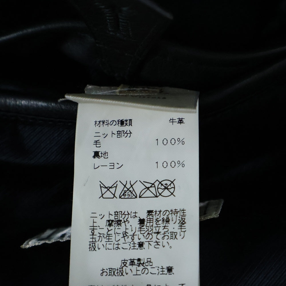 HERMES(エルメス) カウレザー リブカラー ジップアップ ボンバージャケット ブルゾン ブラック