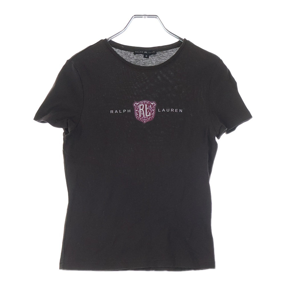 RALPH LAUREN(ラルフローレン) エンブレム ロゴプリント クルーネック 半袖Tシャツ カットソー ブラウン レディース