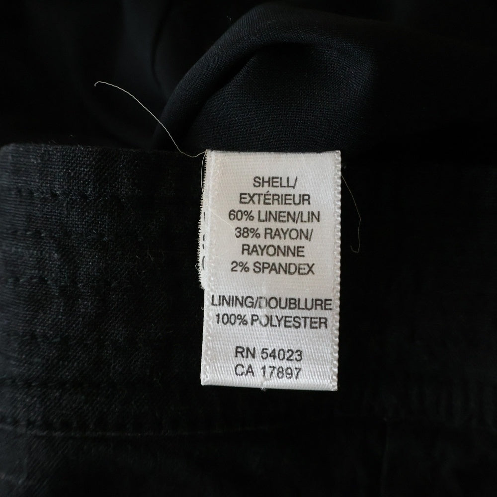 BANANA REPUBLIC(バナナリパブリック) リネン レーヨン スタンドカラー ジップアップ クロップド ショートジャケット ブラック レディース 2P