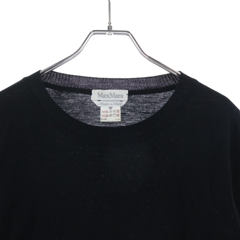 Max Mara(マックスマーラ) ウール クルーネック プルオーバー 長袖ニット セーター ブラック レディース M