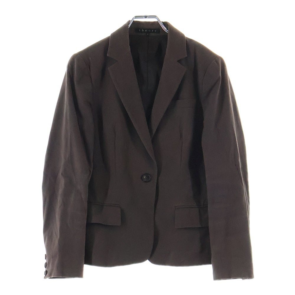 theory(セオリー) コットン 1B テーラードジャケット ブラウン レディース 2