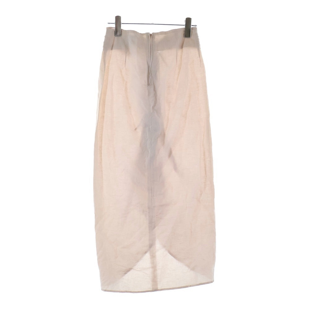 CASTELBAJAC(カステルバジャック) リネン ギャザーデザイン レイヤード ラップ ロングスカート ピンク レディース 42