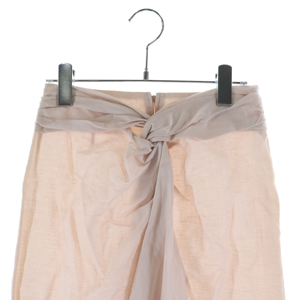 CASTELBAJAC(カステルバジャック) リネン ギャザーデザイン レイヤード ラップ ロングスカート ピンク レディース 42