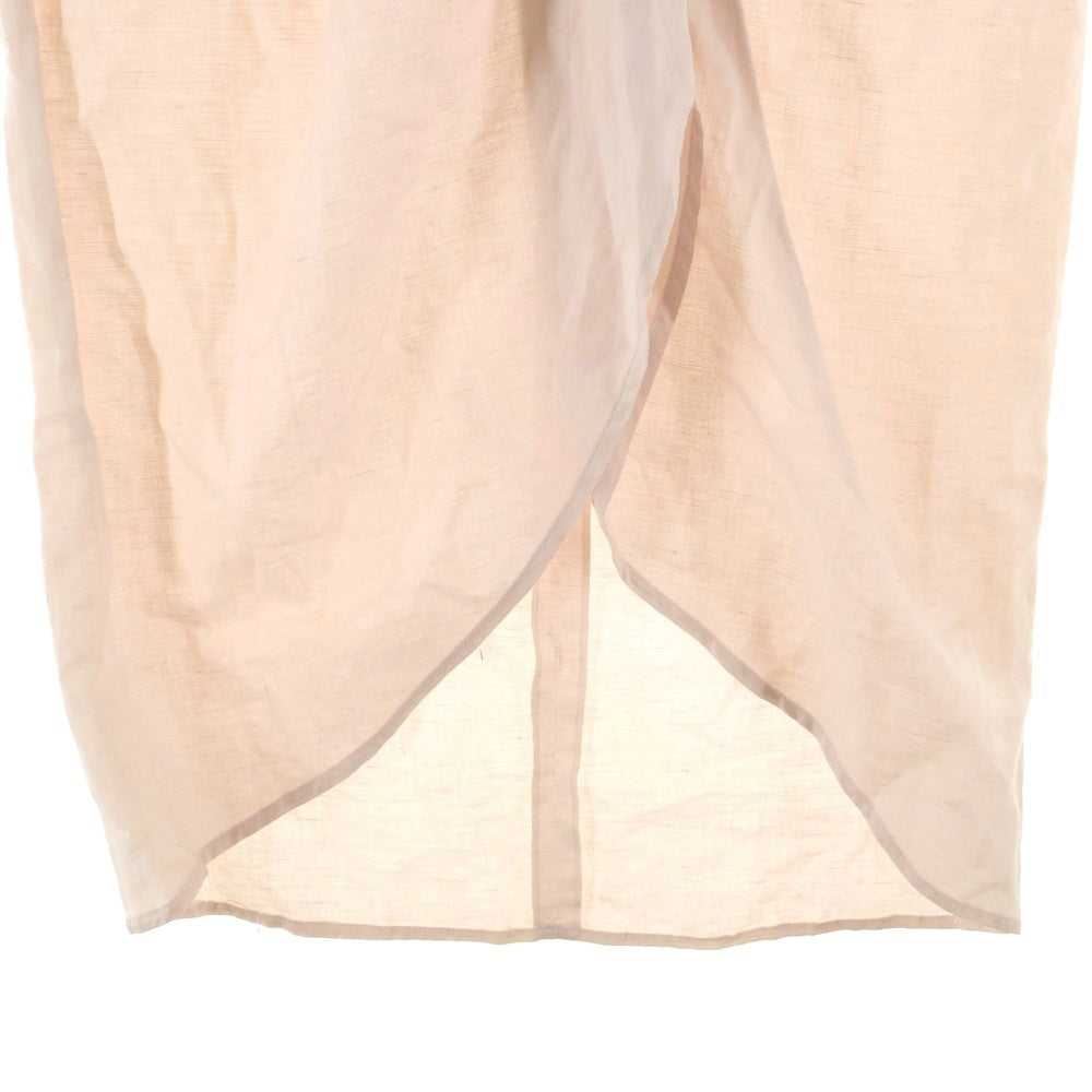 CASTELBAJAC(カステルバジャック) リネン ギャザーデザイン レイヤード ラップ ロングスカート ピンク レディース 42