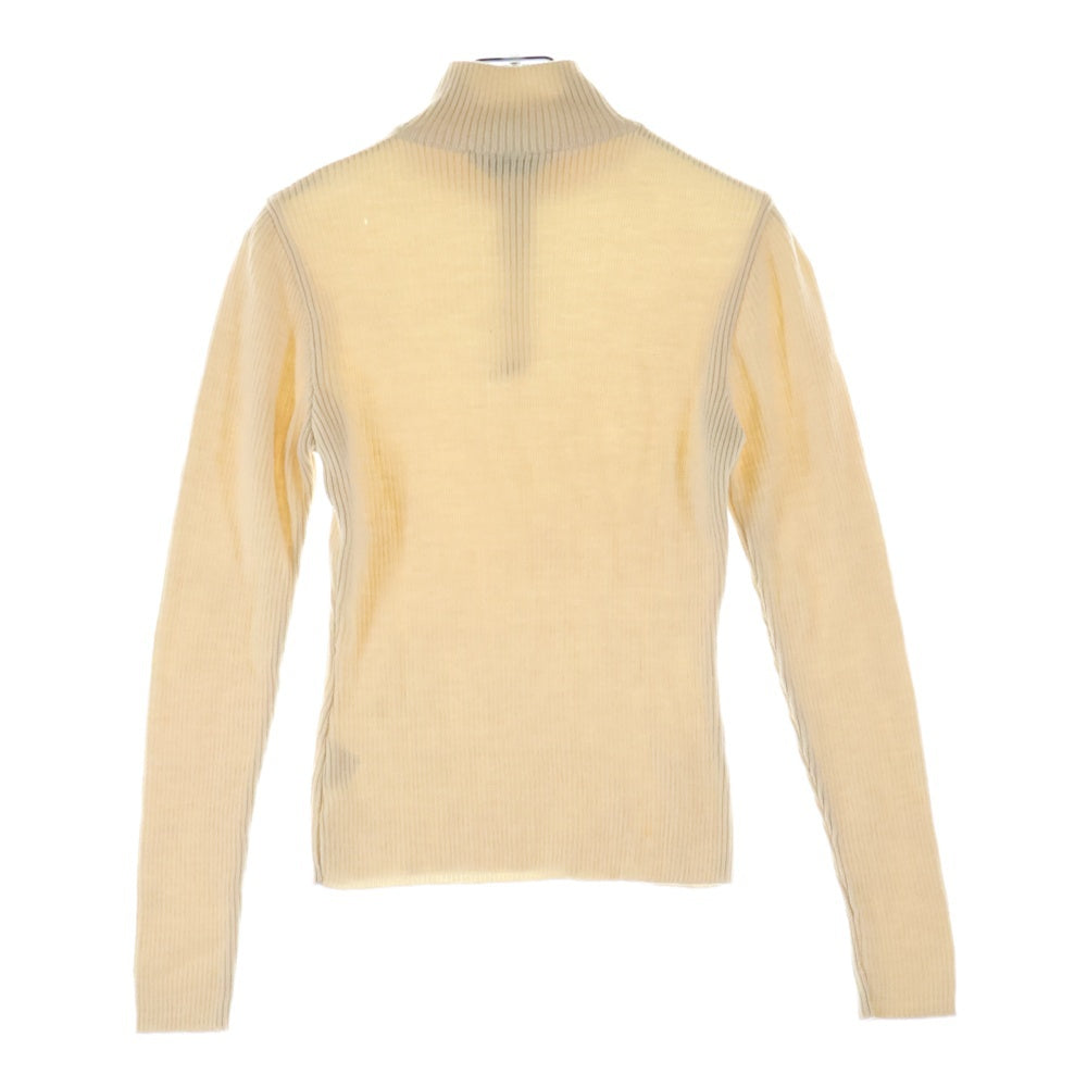 Max Mara(マックスマーラ) ハーフジップ ウール リブ ハイネック 長袖ニット セーター アイボリー レディース