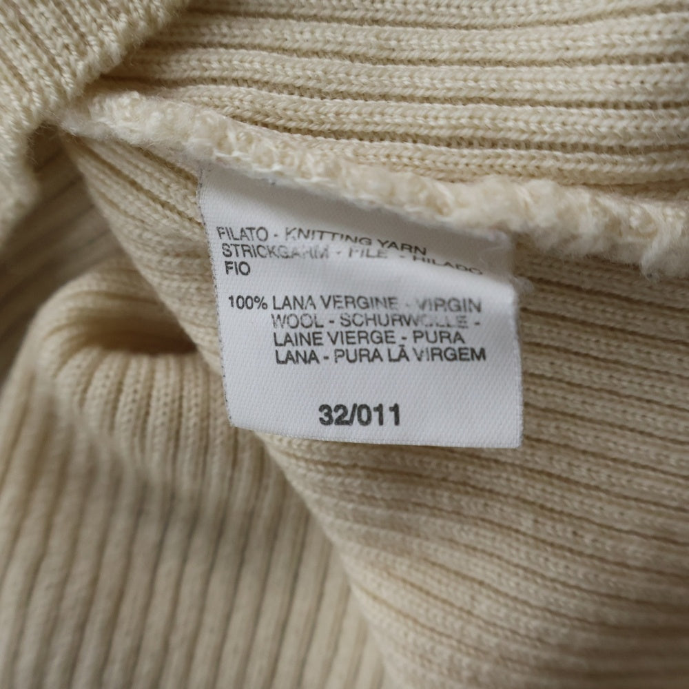 Max Mara(マックスマーラ) ハーフジップ ウール リブ ハイネック 長袖ニット セーター アイボリー レディース