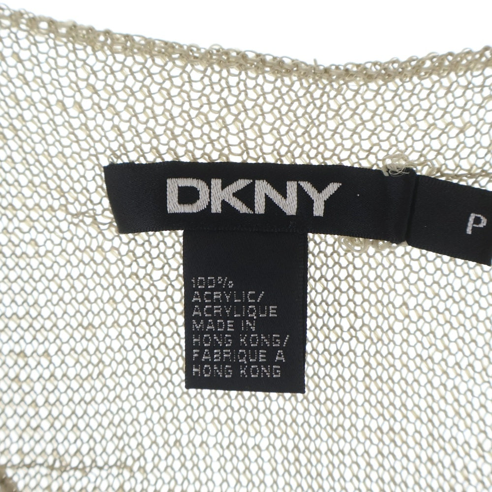 DKNY(ダナキャラン) アクリルニット クルーネック ノースリーブ タンクトップ ベージュ レディース P