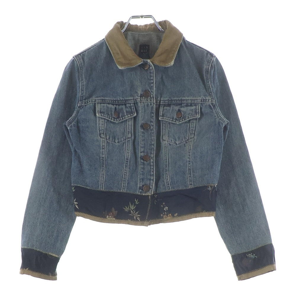 GAP(ギャップ) サテン切り替え デニム トラッカージャケット インディゴ レディース S