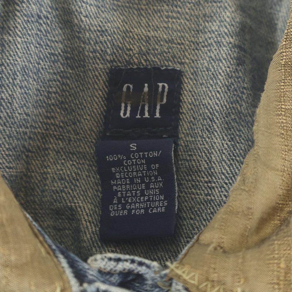 GAP(ギャップ) サテン切り替え デニム トラッカージャケット インディゴ レディース S