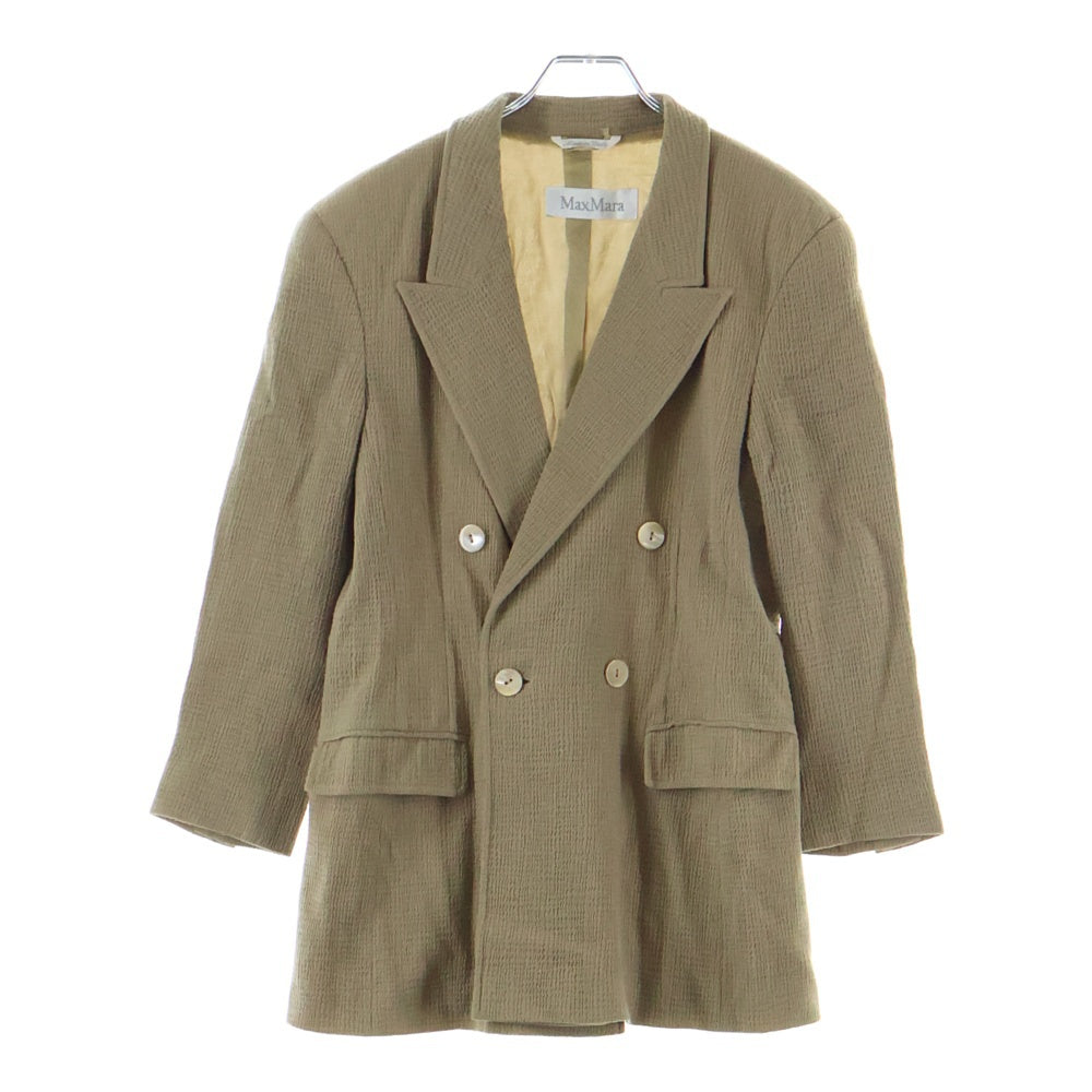 Max Mara(マックスマーラ) ワッフル加工 ウール ダブルブレスト テーラードジャケット ベージュ レディース 38