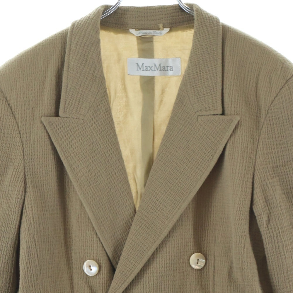 Max Mara(マックスマーラ) ワッフル加工 ウール ダブルブレスト テーラードジャケット ベージュ レディース 38