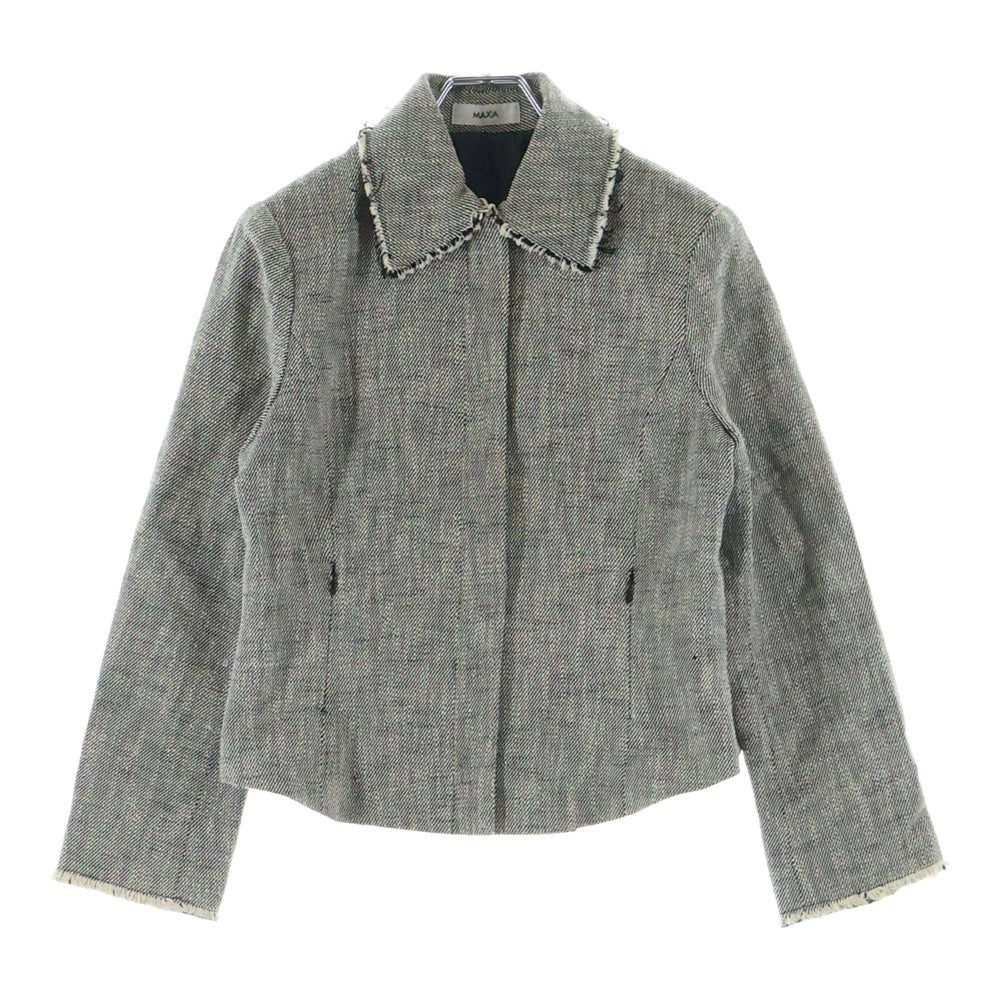 NO BRAND(ノーブランド) MAX A カットオフ ジップアップ ジャケット ベージュ レディース 2