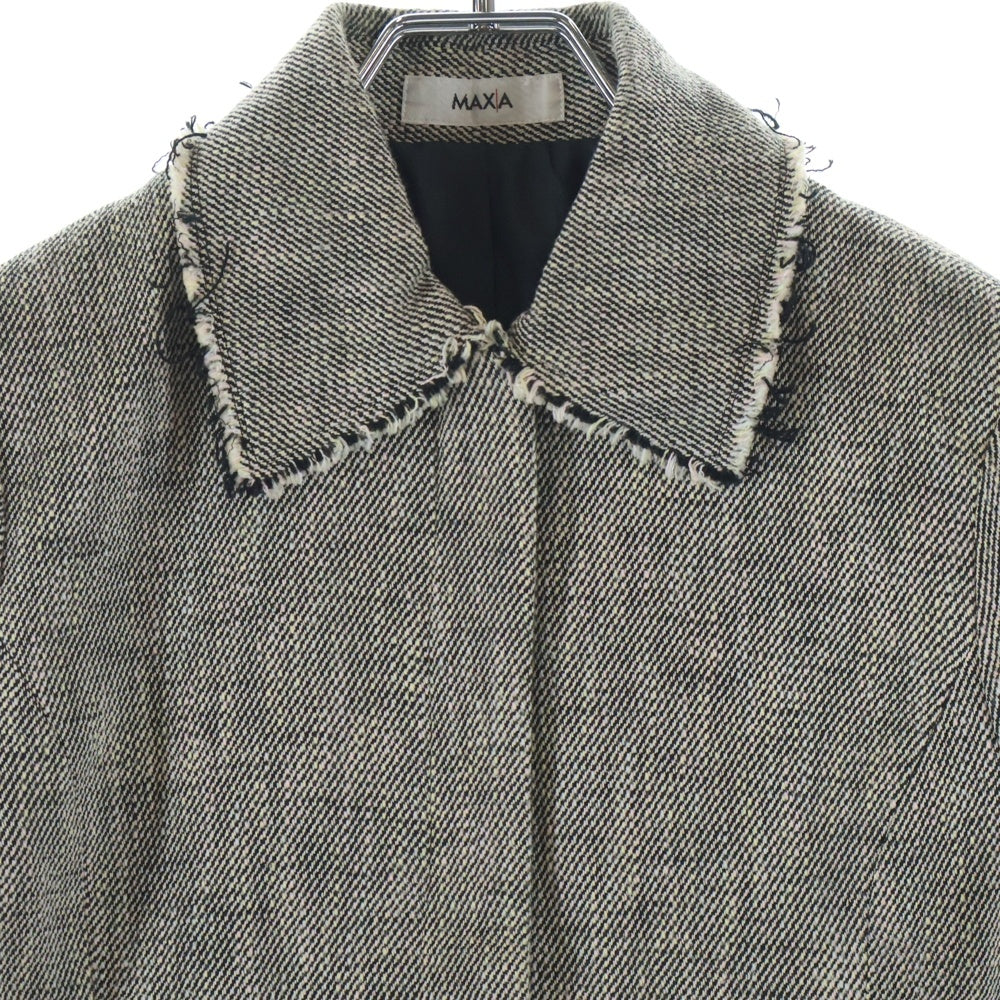 NO BRAND(ノーブランド) MAX A カットオフ ジップアップ ジャケット ベージュ レディース 2