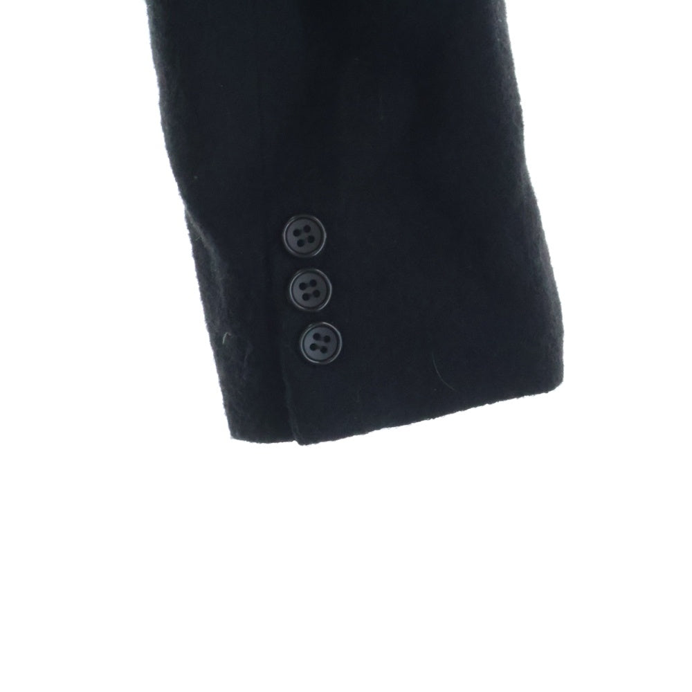 NO BRAND(ノーブランド) magniFico luna マニフィコルーナ 裾デザイン ウール スタンドカラー コート ブラック/ブルー レディース